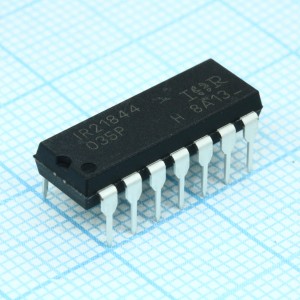 IR21844PBF, DIP14, Драйвер полумостовой. Uсм=600В, Uвых=10/20В, Iвых=1.4A/1.8A, Тбл=0.5-5мкс
