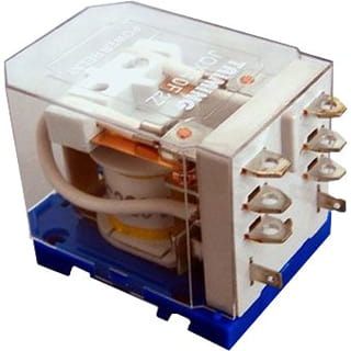 JQX-40F-2Z-12VDC, Силовое промежуточное реле 12VDC, 40A с двумя перекидными контактами, на DIN рейку