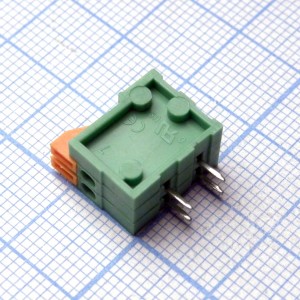 DG141R-2.54-02P-14-00AH, Нажимной безвинтовой клем.блок на 2 конт.шаг 2,54мм, торцевой конт./ Degson