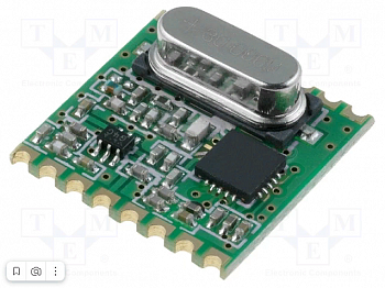 RFM22B-433-S1 Модуль (RF; трансивер, FM; FSK; 433.92МГц; SPI; -121 дБм; 1,8 3,6B DC
