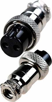 GX16F-2P, Разъем цилиндрический 2pin, мама